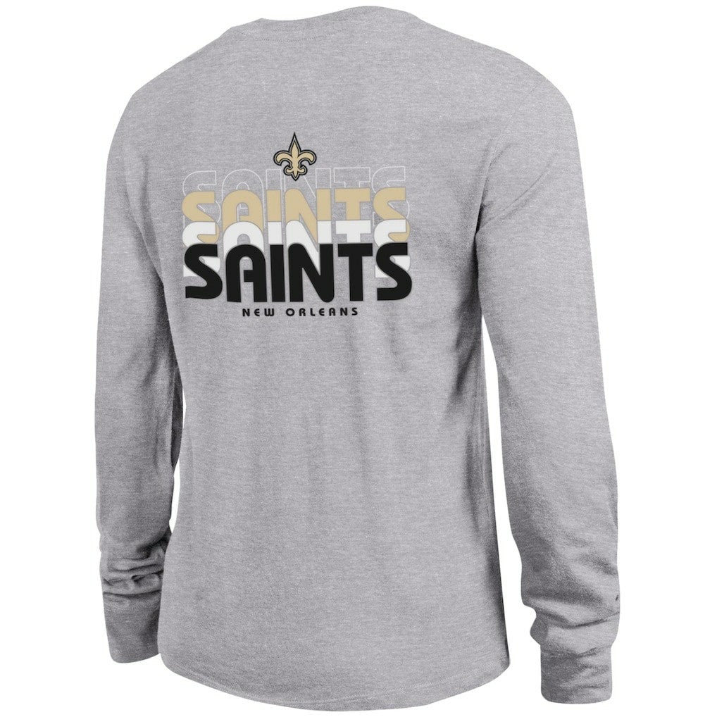 New Orleans Saints Champion Women's Core Long-Sleeve T-Shirt - Heather Gray T-shirts