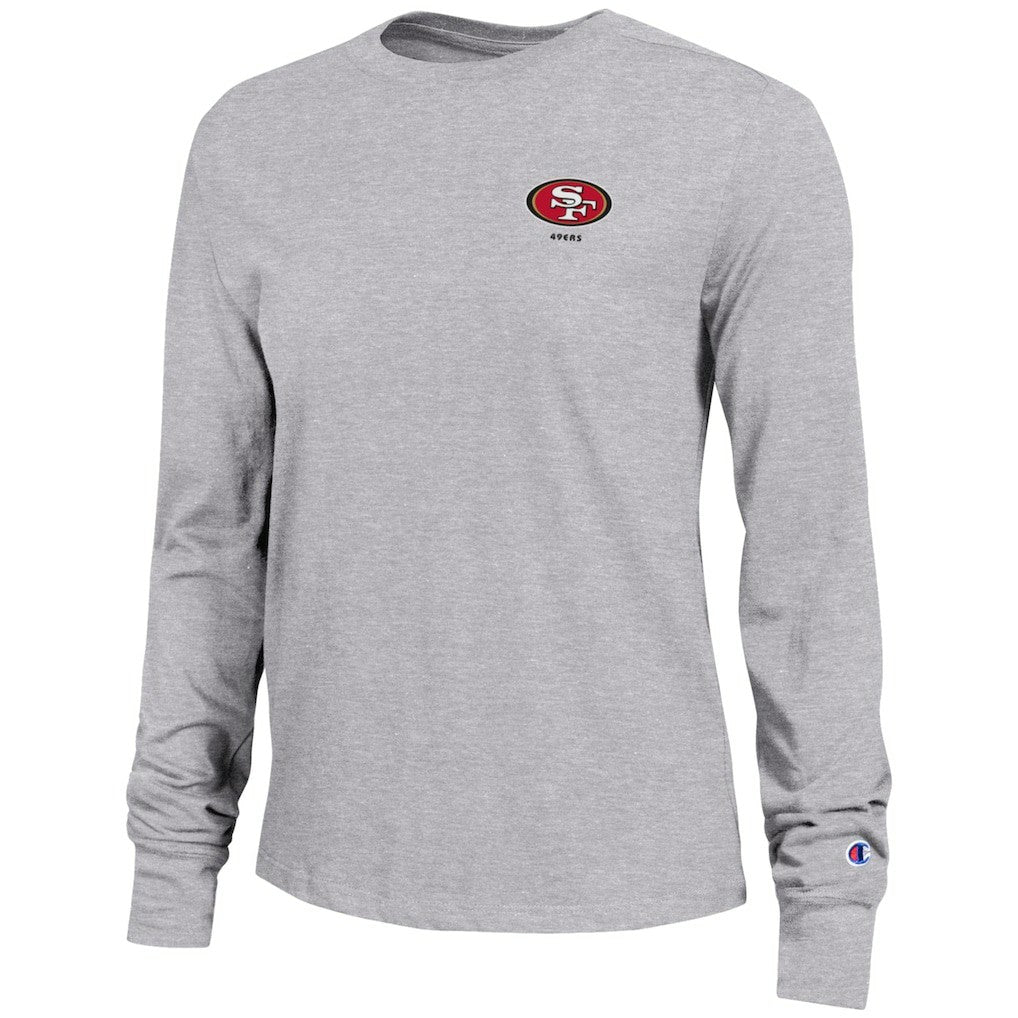 San Francisco 49ers Champion Women's Core Long-Sleeve T-Shirt - Heather Gray T-shirts
