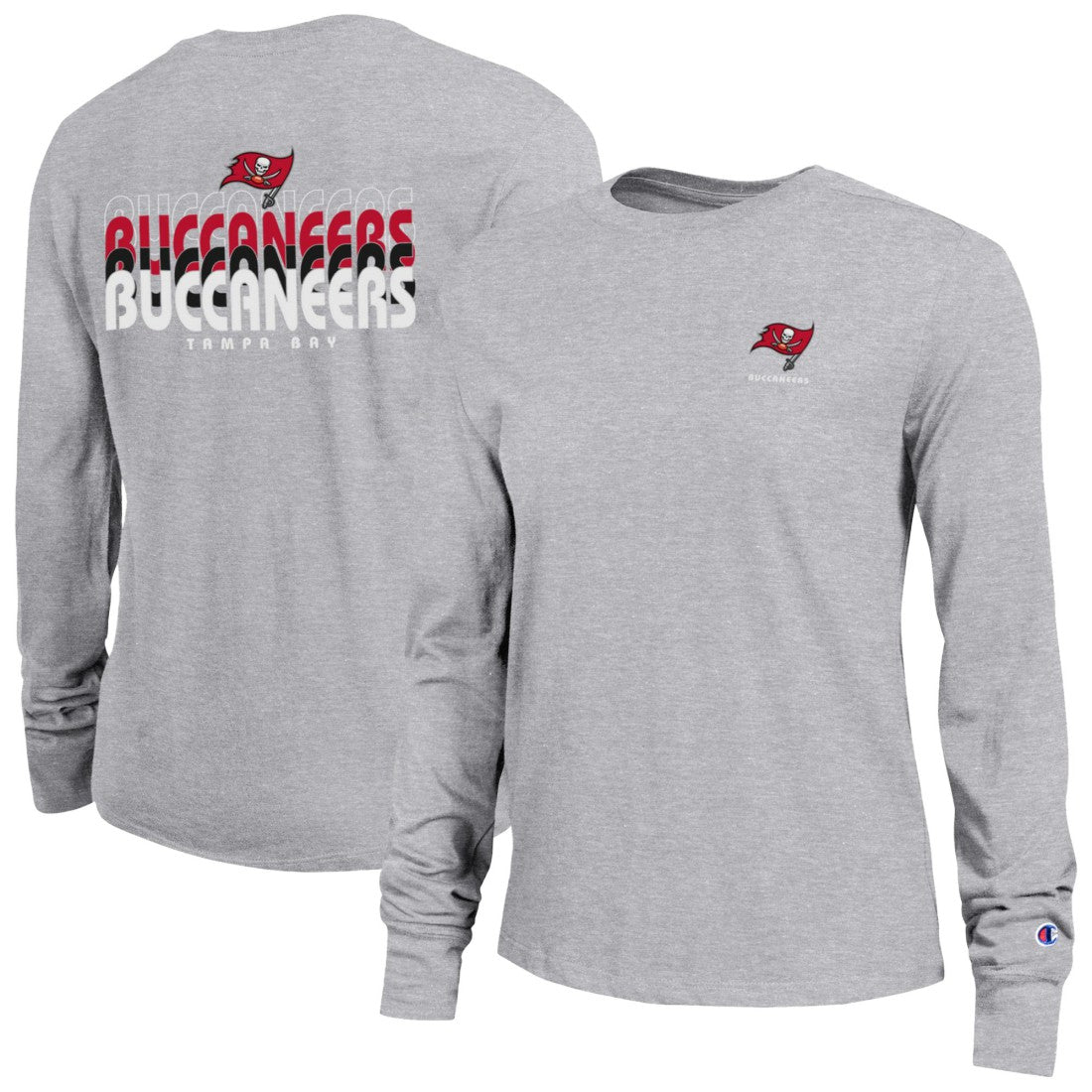 Tampa Bay Buccaneers Champion Women's Core Long-Sleeve T-Shirt - Heather Gray T-shirts