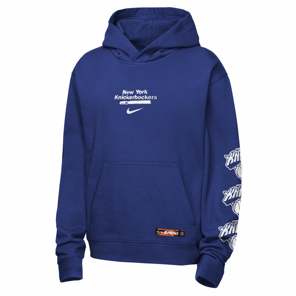 New York Knicks Youth Courtside Club Premiere Hoodie Blue - Nike