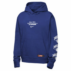 New York Knicks Youth Courtside Club Premiere Hoodie Blue - Nike