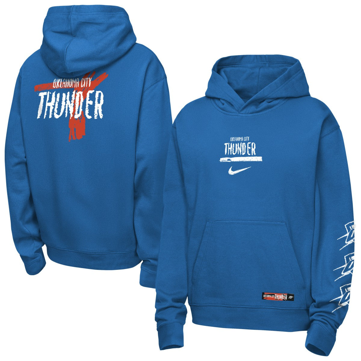 Oklahoma City Thunder Youth Courtside Club Premiere Hoodie Blue - Nike