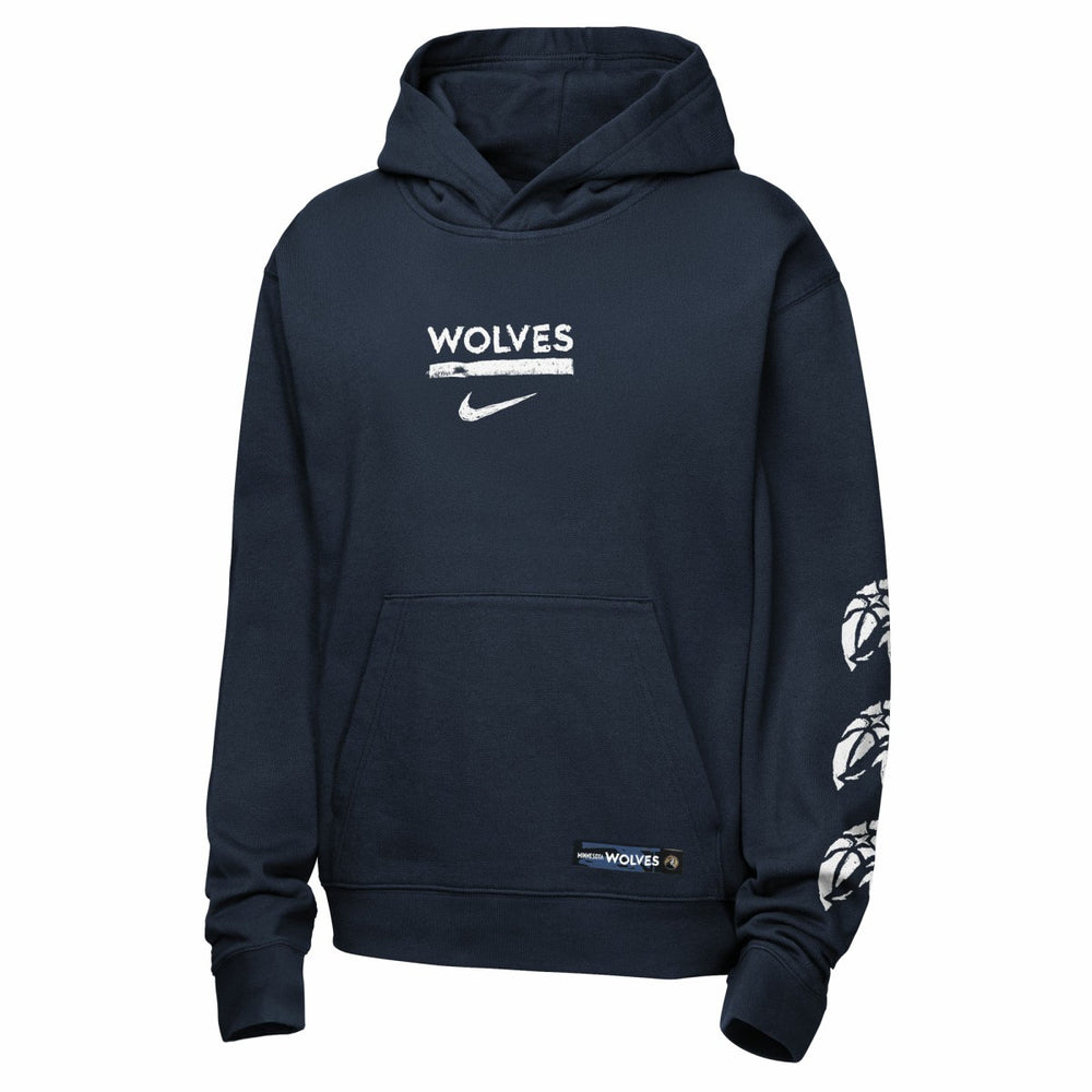 Minnesota Timberwolves Youth Courtside Club Premiere Hoodie Navy - Nike
