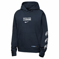 Minnesota Timberwolves Youth Courtside Club Premiere Hoodie Navy - Nike