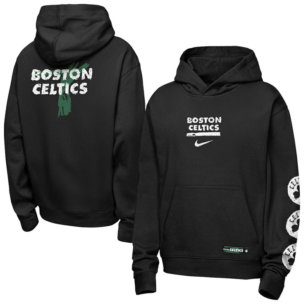 Boston Celtics Youth Courtside Club Premiere Hoodie Black - Nike