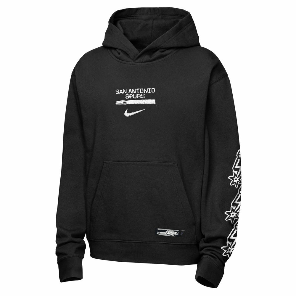 San Antonio Spurs Youth Courtside Club Premiere Hoodie Black - Nike