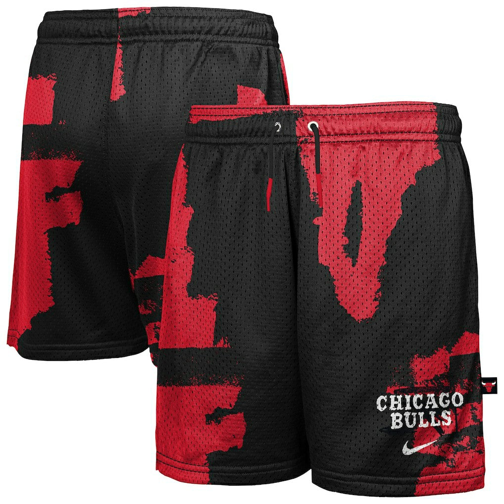 Chicago Bulls Youth Courtside Pro Shot Dri-FIT Mesh Practice Shorts Black/Red - Nike