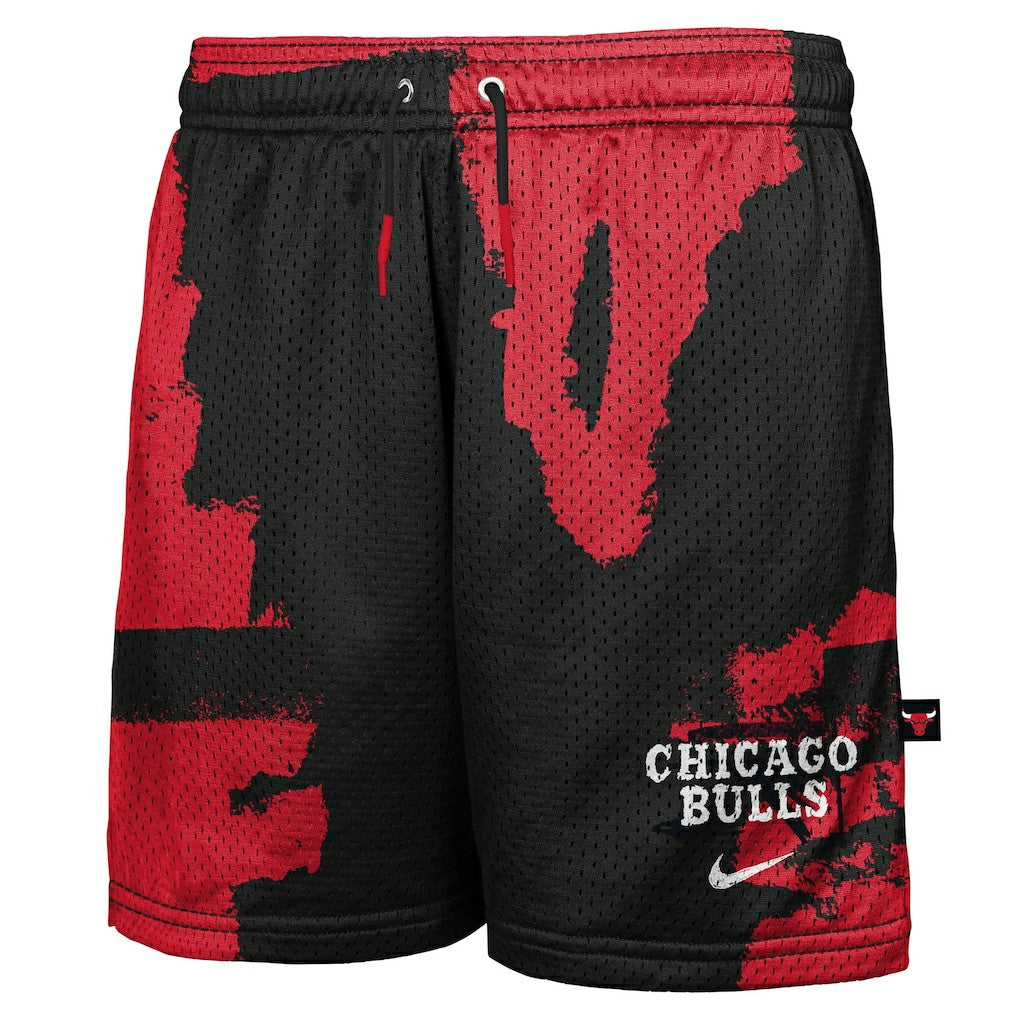 Chicago Bulls Youth Courtside Pro Shot Dri-FIT Mesh Practice Shorts Black/Red - Nike