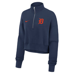 Detroit Tigers Nike Women's Primetime Phoenix Fleece Half-Zip Sweatshirt - Navy Sweatshirts