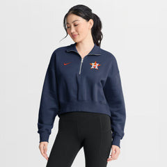 Houston Astros Nike Women's Primetime Phoenix Fleece Half-Zip Sweatshirt - Navy Sweatshirts