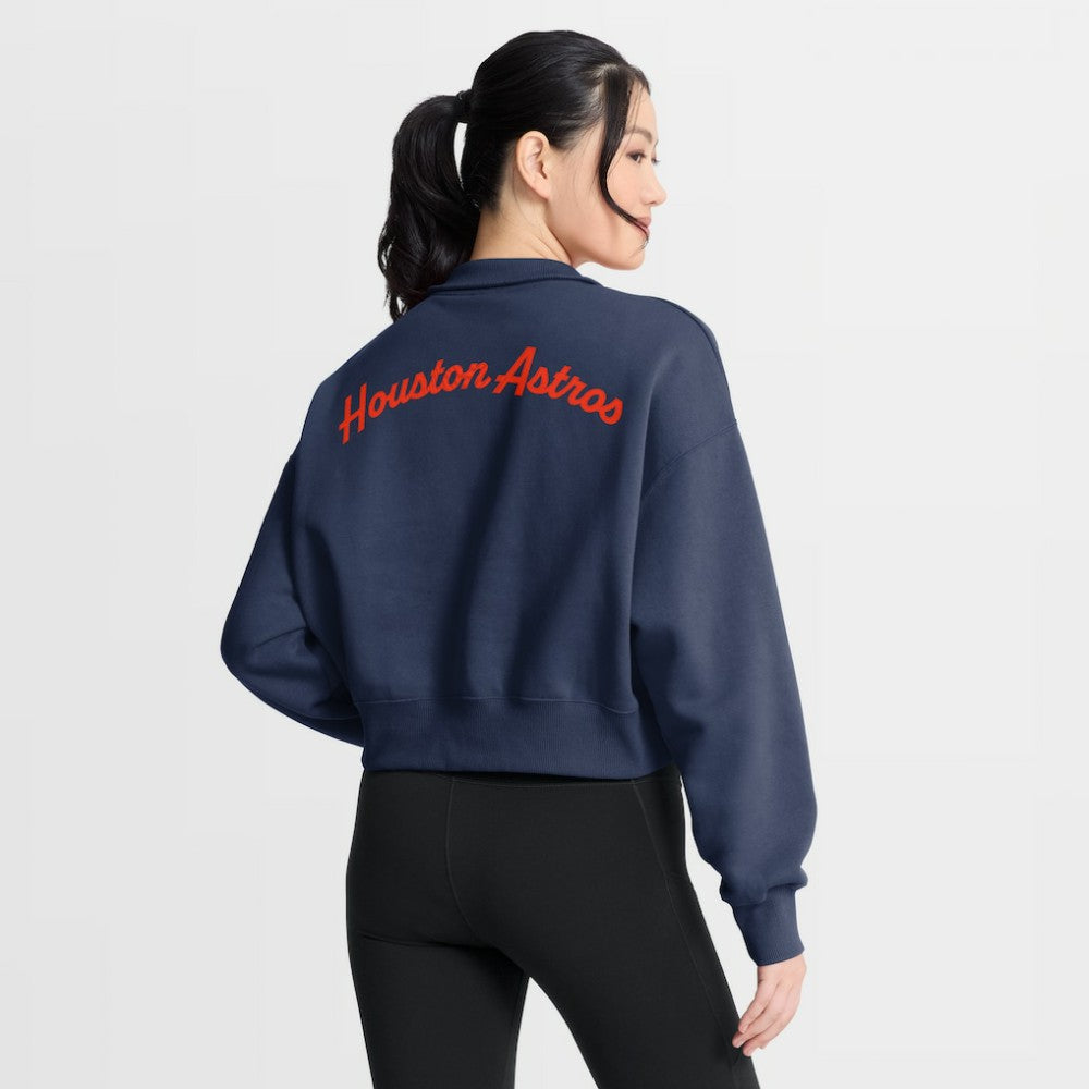 Houston Astros Nike Women's Primetime Phoenix Fleece Half-Zip Sweatshirt - Navy Sweatshirts