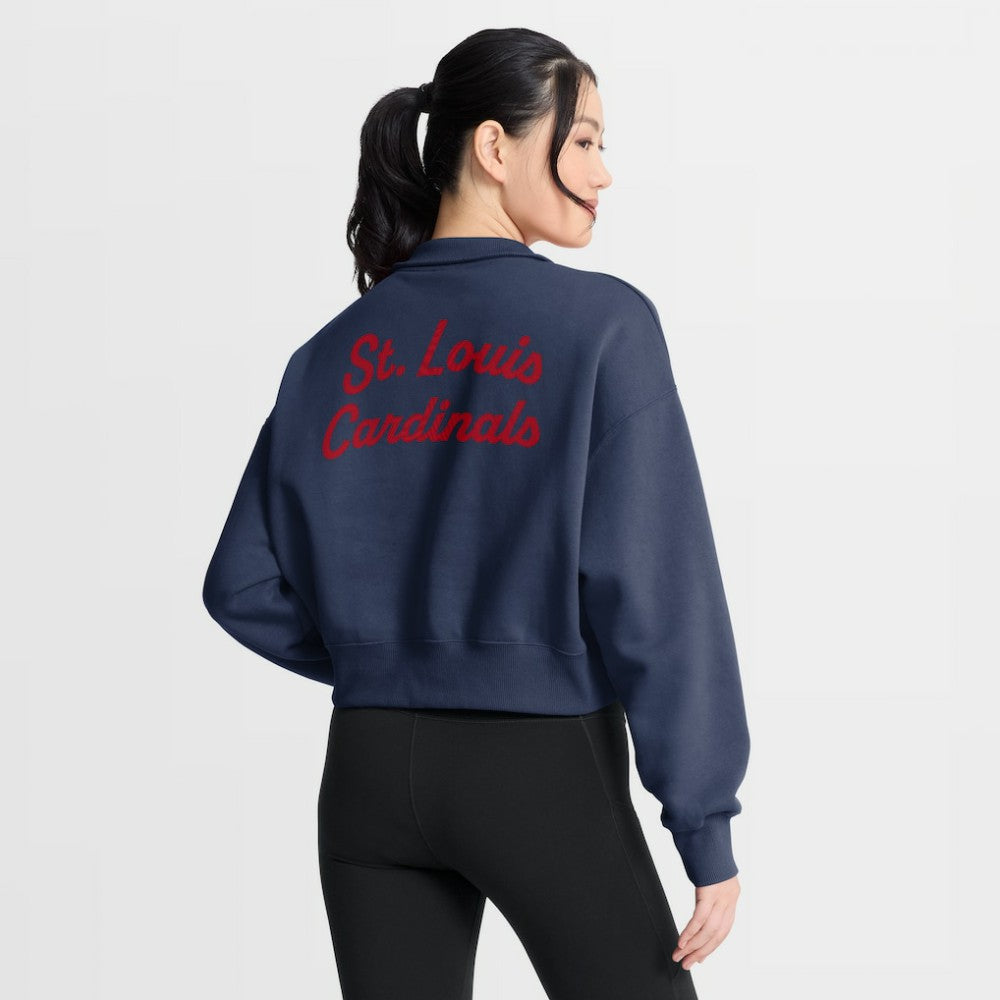 St. Louis Cardinals Nike Women's Primetime Phoenix Fleece Half-Zip Sweatshirt - Navy Sweatshirts