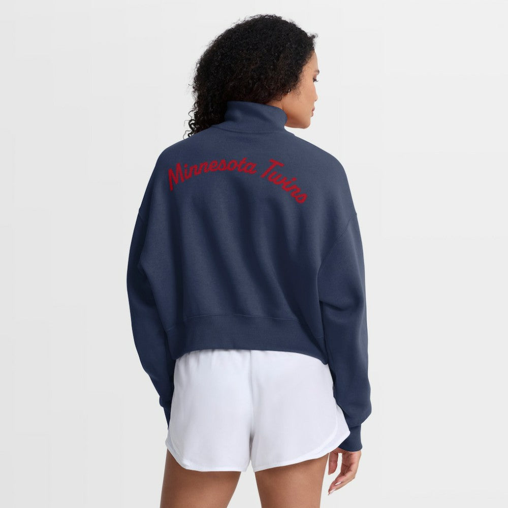 Minnesota Twins Nike Women's Primetime Phoenix Fleece Half-Zip Sweatshirt - Navy Sweatshirts
