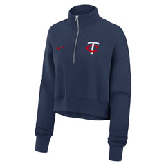 Minnesota Twins Nike Women's Primetime Phoenix Fleece Half-Zip Sweatshirt - Navy Sweatshirts