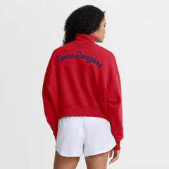 Texas Rangers Nike Women's Primetime Phoenix Fleece Half-Zip Sweatshirt - Red Sweatshirts