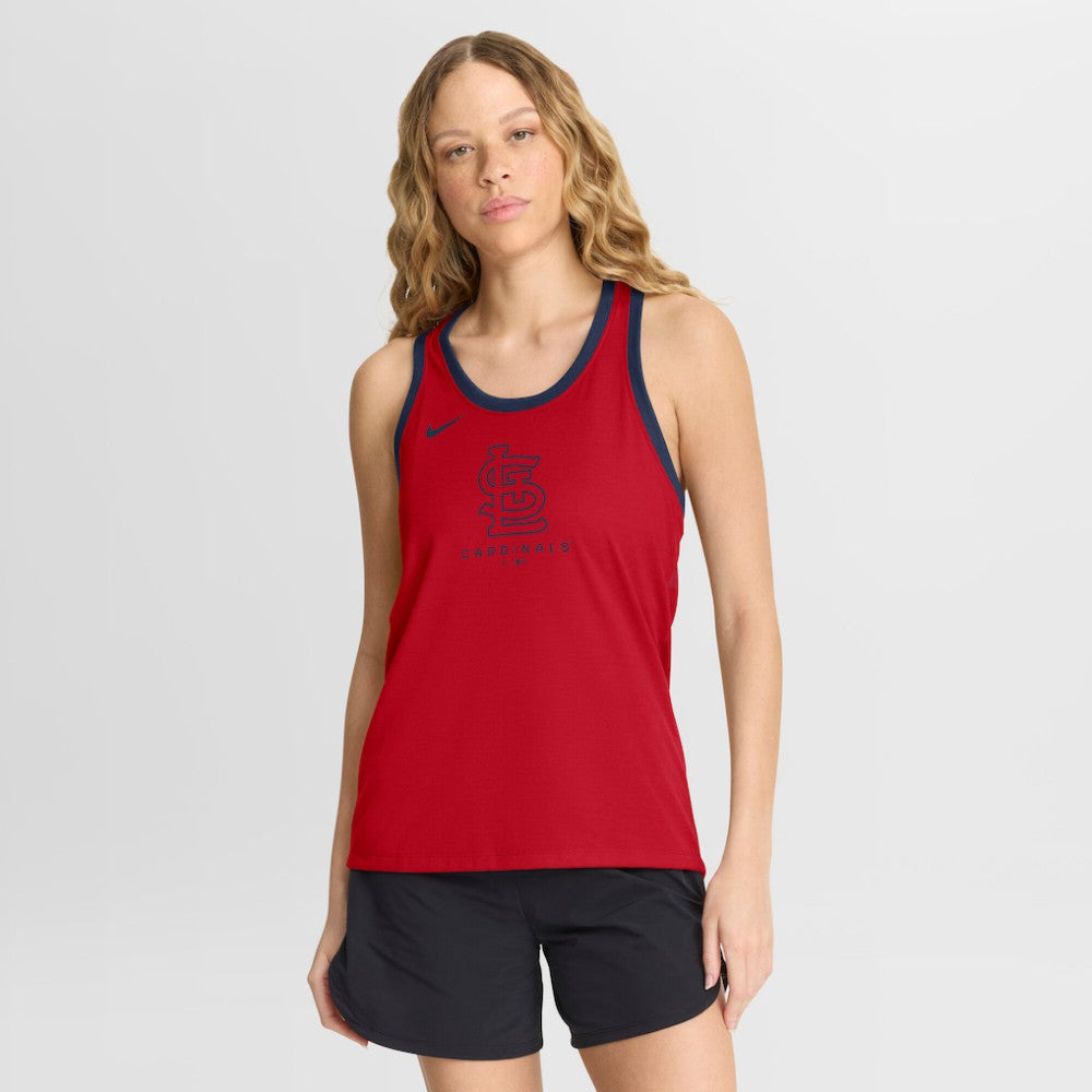 St. Louis Cardinals Nike Women's Tri-Blend Dri-FIT Racerback Tank Top - Red Tanks