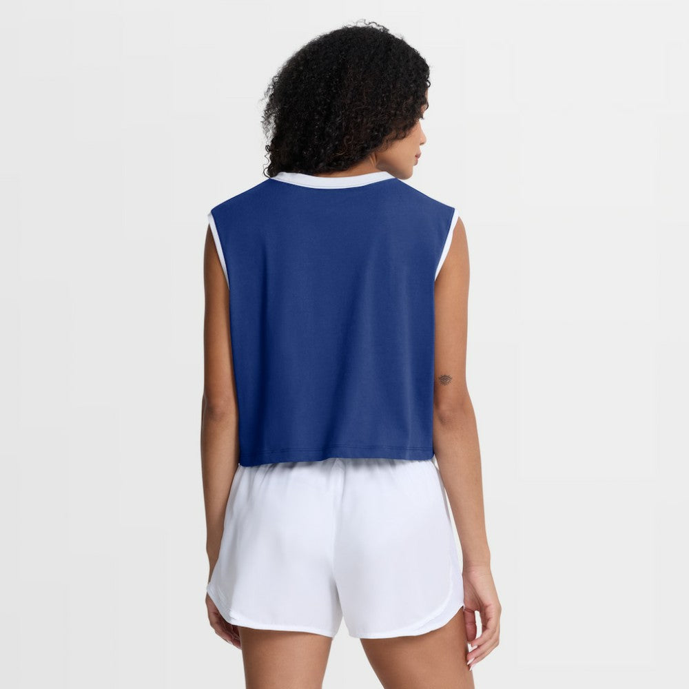 Chicago Cubs Nike Women's Primetime Loose Dri-FIT Cropped Tank Top - Royal Tanks