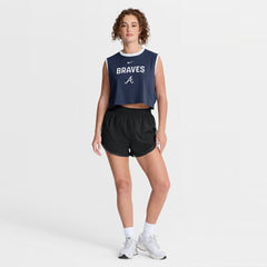 Atlanta Braves Nike Women's Primetime Loose Dri-FIT Cropped Tank Top - Navy Tanks