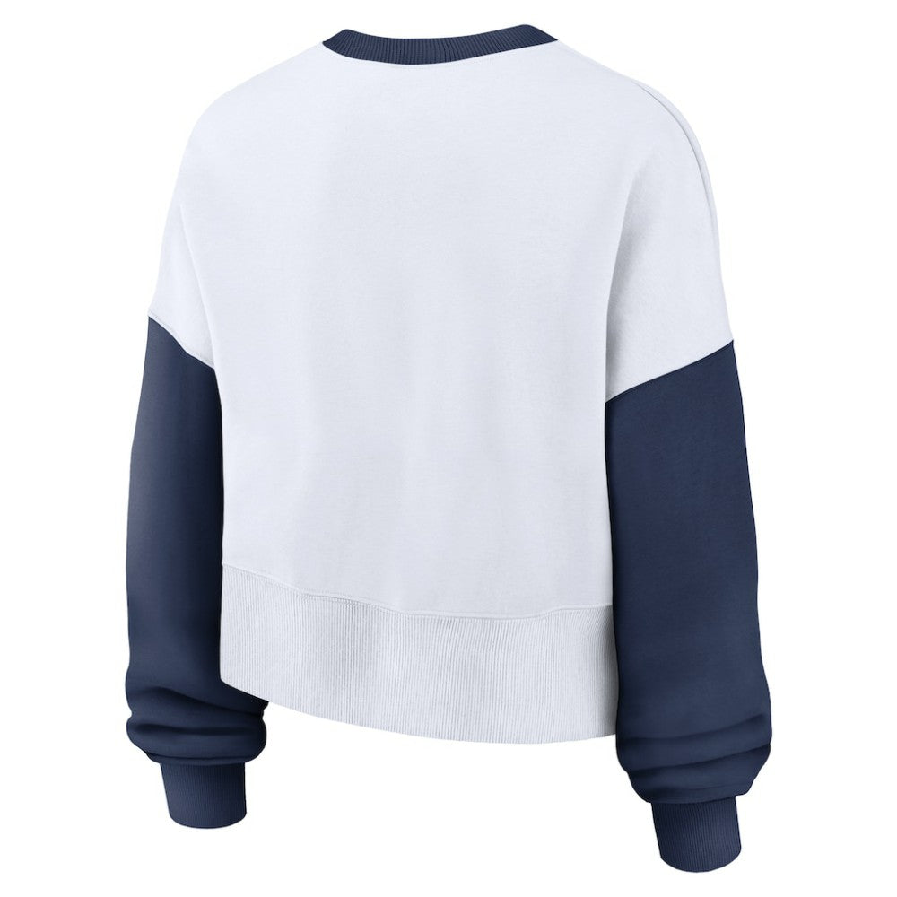 Boston Red Sox Nike Women's Oversized High Hip Fleece Sweatshirt - White/Navy Sweatshirts