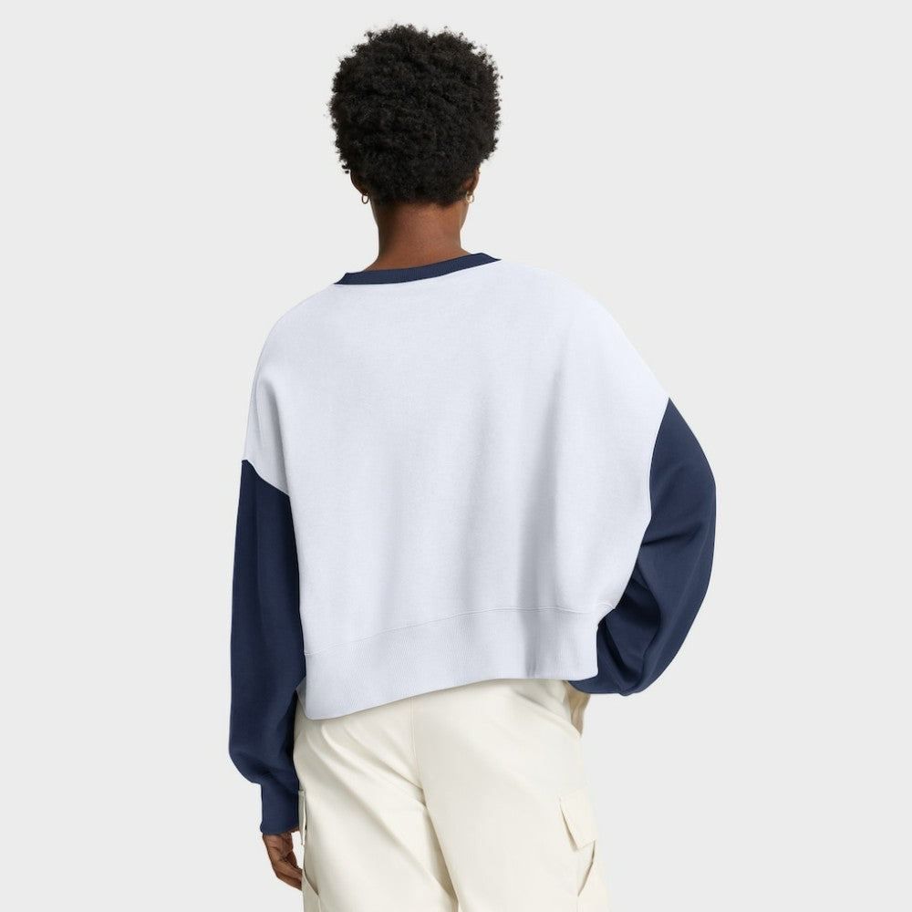 New York Yankees Nike Women's Oversized High Hip Fleece Sweatshirt - White/Navy Sweatshirts