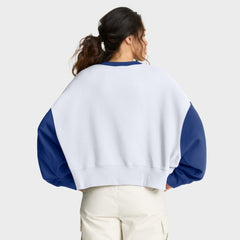 Chicago Cubs Nike Women's Oversized High Hip Fleece Sweatshirt - White/Royal Sweatshirts