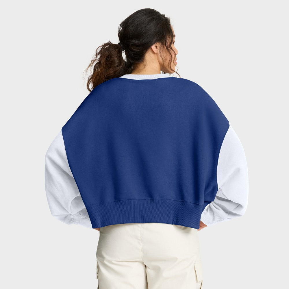 New York Mets Nike Women's Oversized High Hip Fleece Sweatshirt - Royal/White Sweatshirts