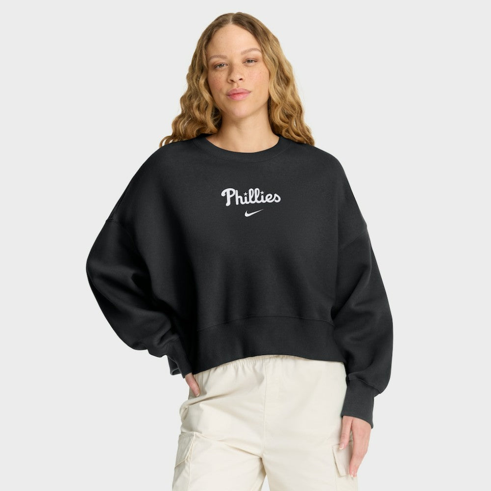 Philadelphia Phillies Nike Women's Oversized Primetime Sweatshirt - Black Sweatshirts