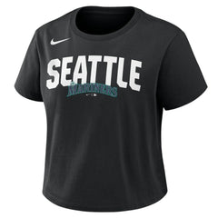 Seattle Mariners Nike Women's Mod Cropped T-Shirt - Black T-shirts