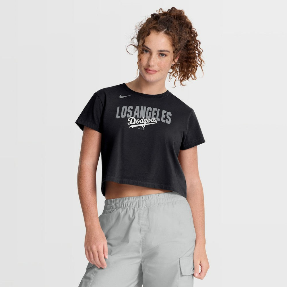 Los Angeles Dodgers Nike Women's Mod Cropped T-Shirt - Black T-shirts