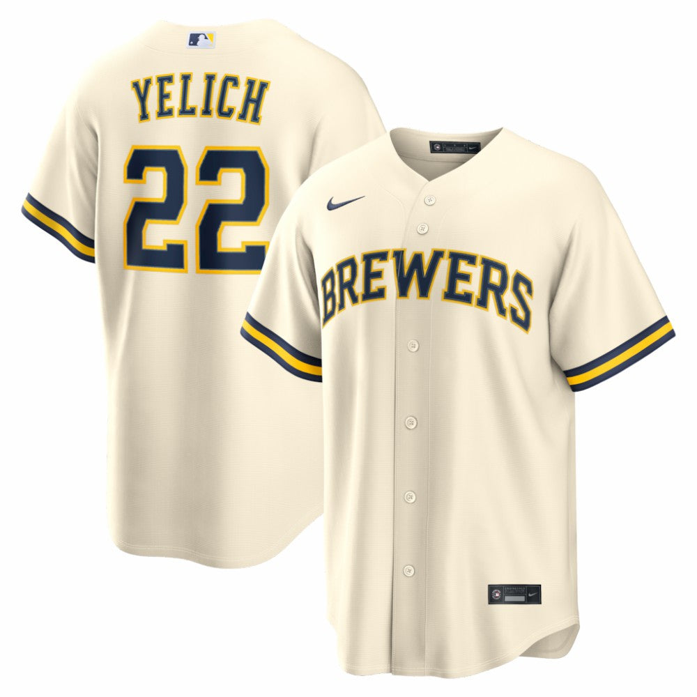 Christian Yelich Milwaukee Brewers Nike Home Replica Jersey - Cream Jerseys