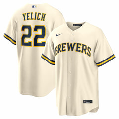Christian Yelich Milwaukee Brewers Nike Home Replica Jersey - Cream Jerseys