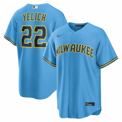 Christian Yelich Milwaukee Brewers Nike Road Replica Jersey - Light Blue Jerseys