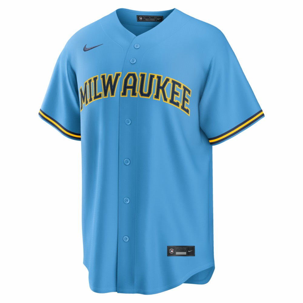 Jackson Chourio Milwaukee Brewers Nike Road Replica Jersey - Light Blue Jerseys