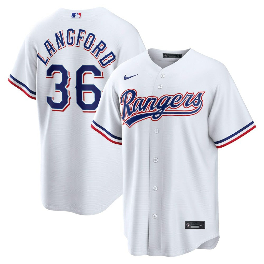 Wyatt Langford Texas Rangers Nike Home Replica Jersey - White Jerseys