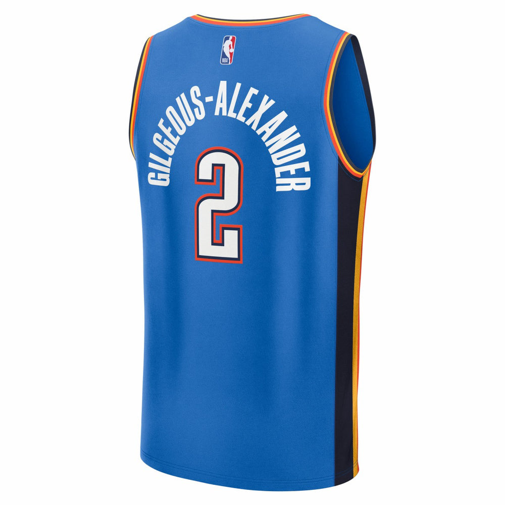 Shai Gilgeous-Alexander Oklahoma City Thunder Fast Break Replica Player Jersey Icon Edition Blue - Fanatics