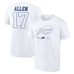 Josh Allen Buffalo Bills Tonal Name & Number T-Shirt - White T-shirts