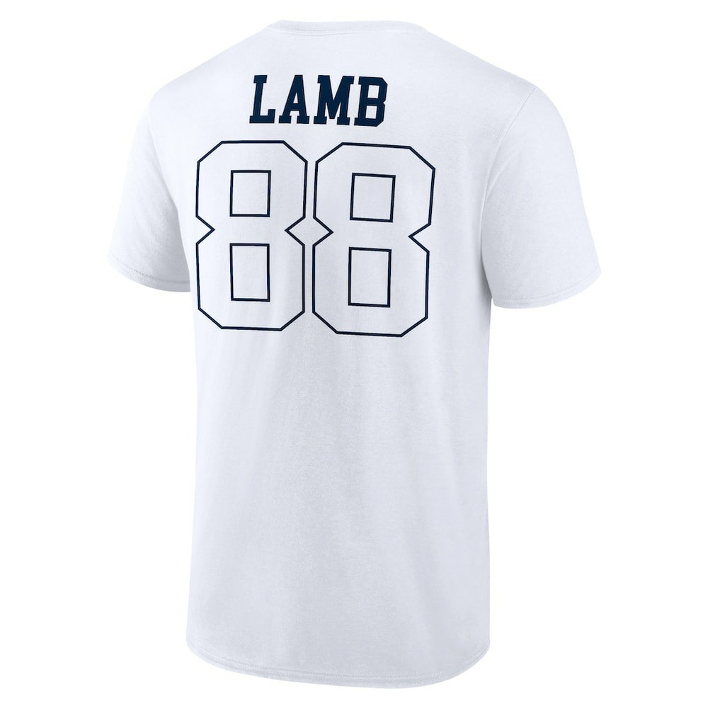 CeeDee Lamb Dallas Cowboys Tonal Name & Number T-Shirt - White T-shirts