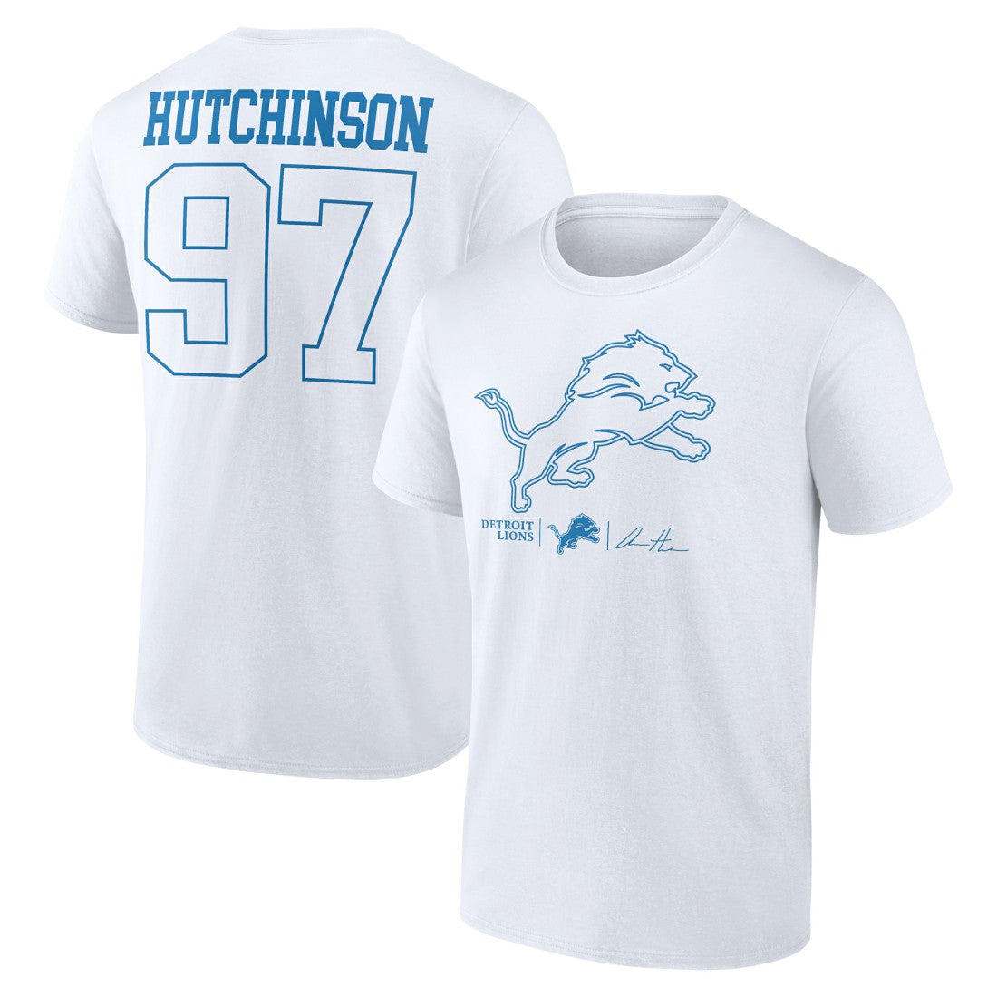 Aidan Hutchinson Detroit Lions Tonal Name & Number T-Shirt - White T-shirts