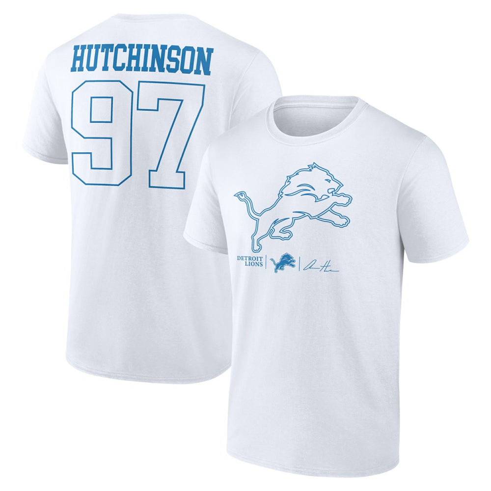 Aidan Hutchinson Detroit Lions Tonal Name & Number T-Shirt - White T-shirts