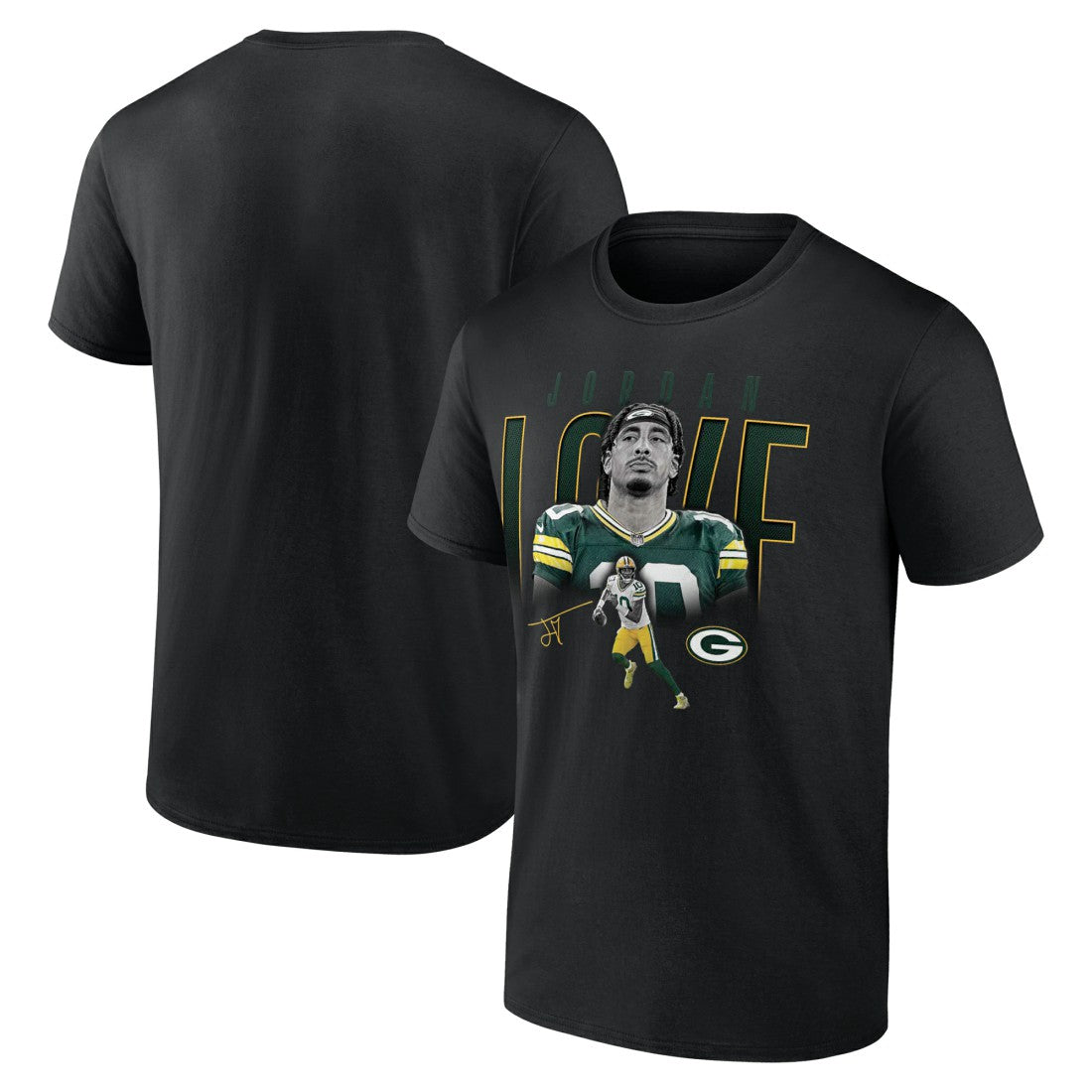 Jordan Love Green Bay Packers Humble Shadow Player T-Shirt - Black T-shirts
