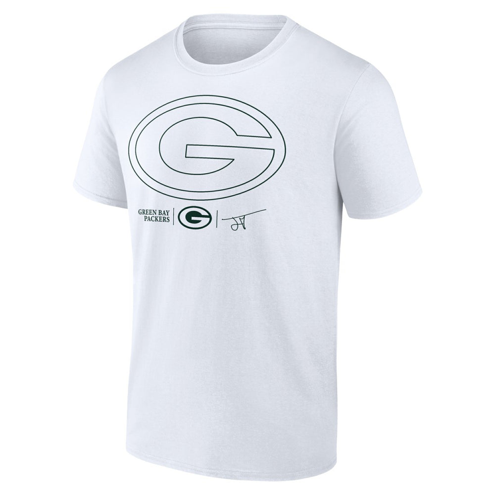 Jordan Love Green Bay Packers Tonal Name & Number T-Shirt - White T-shirts