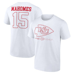 Patrick Mahomes Kansas City Chiefs Tonal Name & Number T-Shirt - White T-shirts