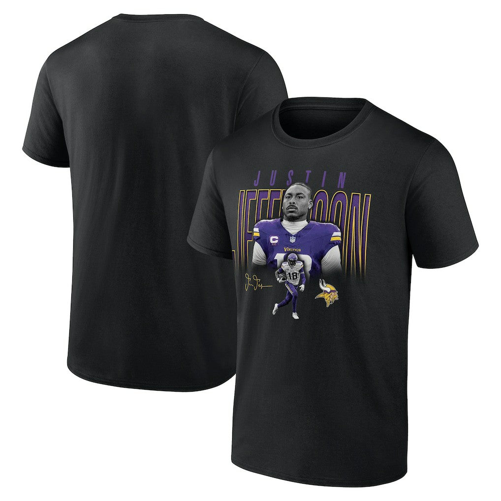 Justin Jefferson Minnesota Vikings Humble Shadow Player T-Shirt - Black T-shirts