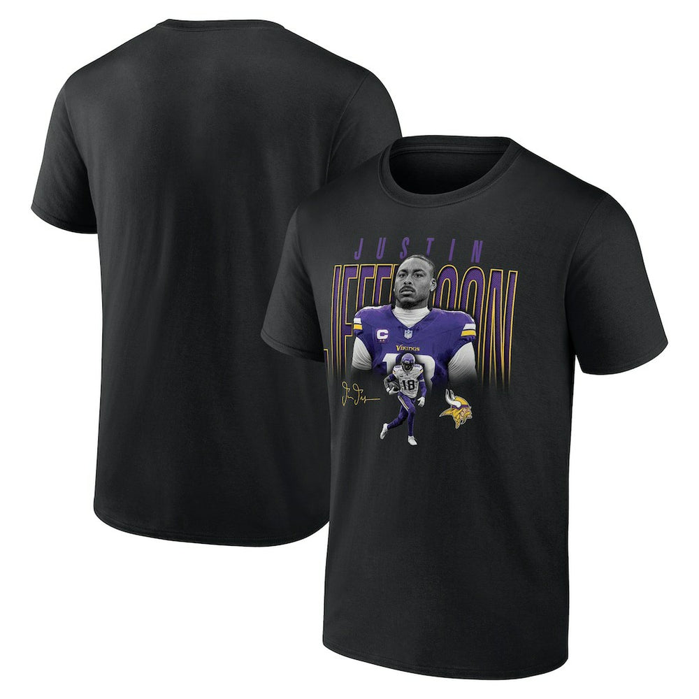 Justin Jefferson Minnesota Vikings Humble Shadow Player T-Shirt - Black T-shirts