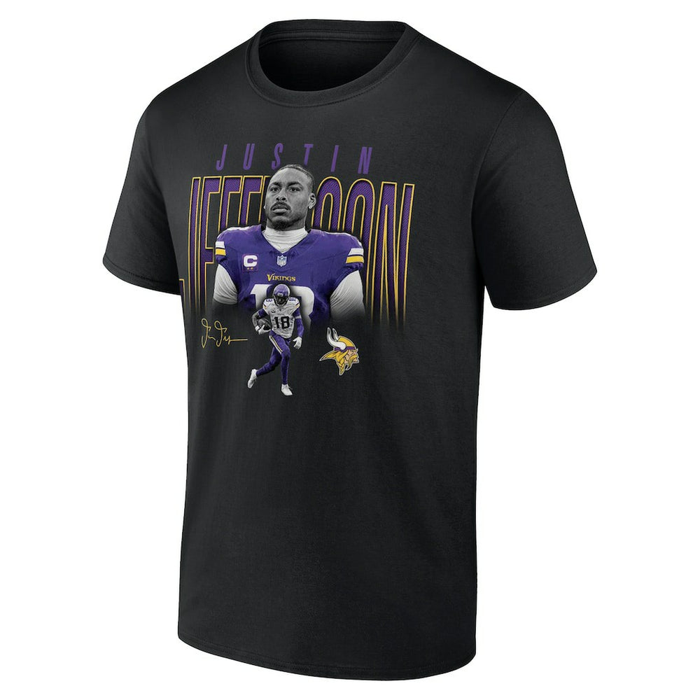 Justin Jefferson Minnesota Vikings Humble Shadow Player T-Shirt - Black T-shirts