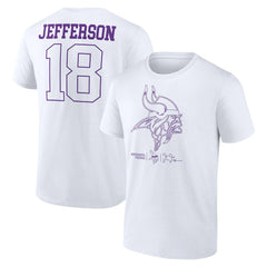 Justin Jefferson Minnesota Vikings Tonal Name & Number T-Shirt - White T-shirts