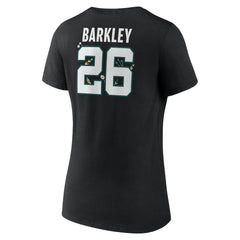 Saquon Barkley Philadelphia Eagles Women's Floral Name & Number V-Neck T-Shirt - Black T-shirts