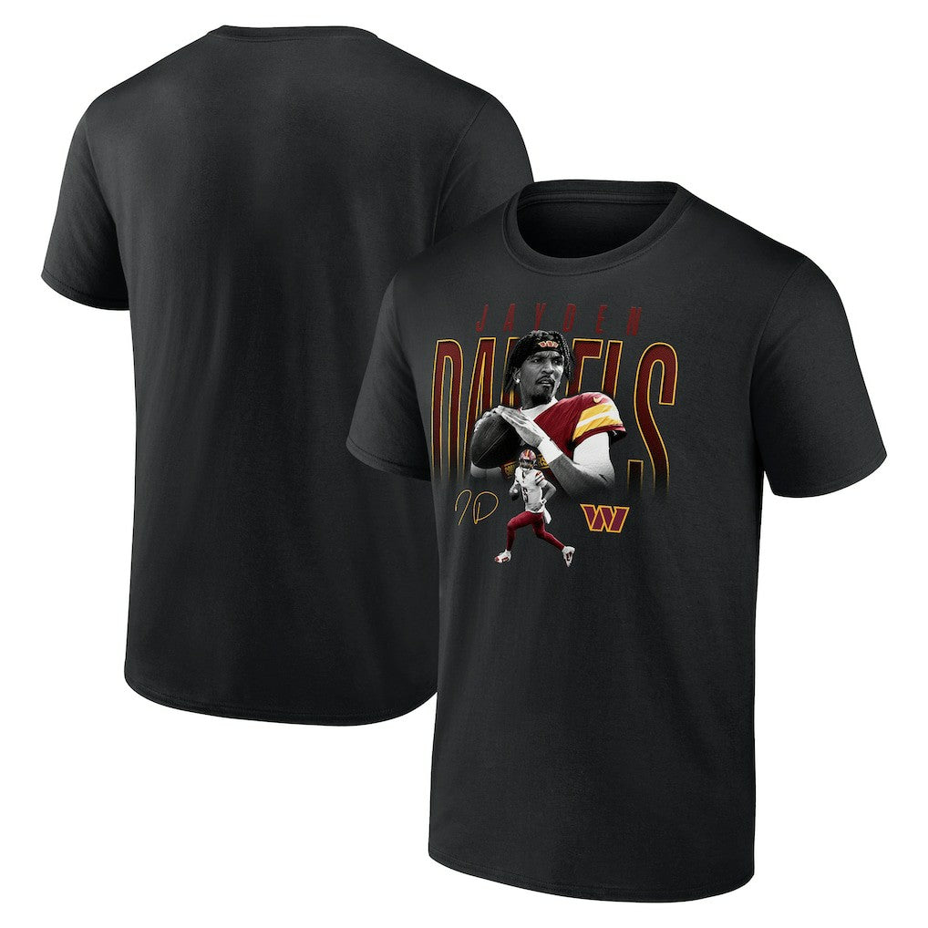 Jayden Daniels Washington Commanders Humble Shadow Player T-Shirt - Black T-shirts