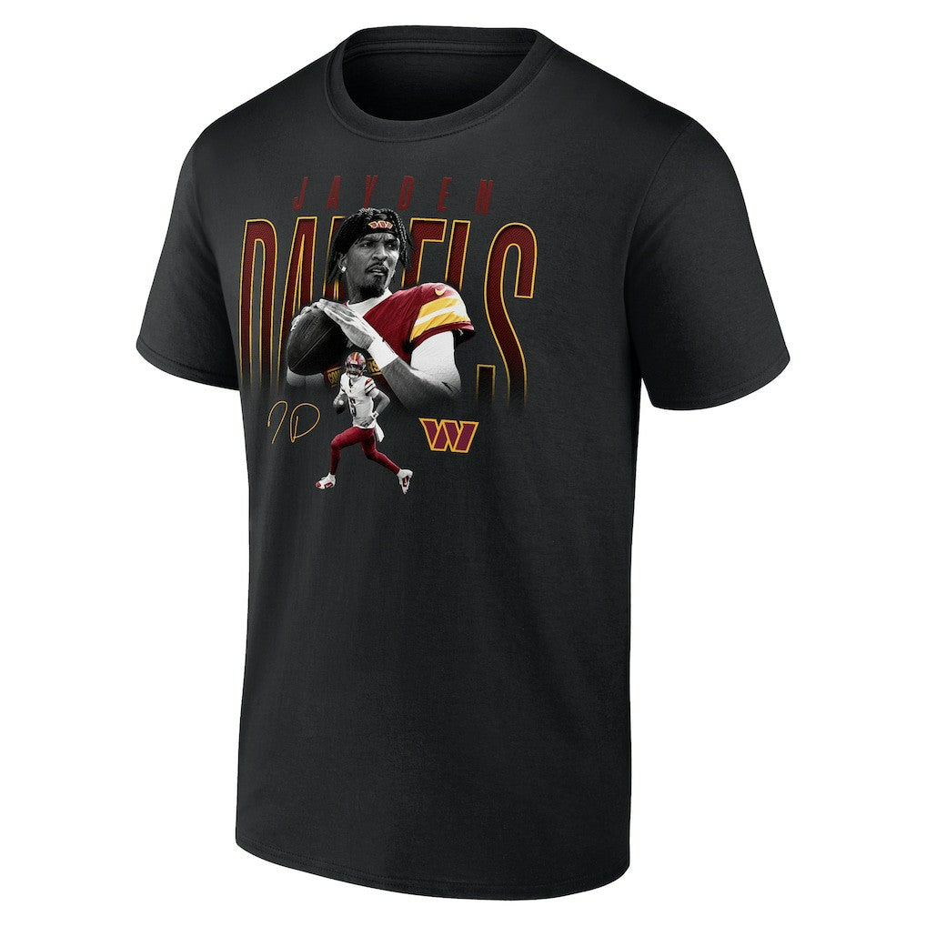 Jayden Daniels Washington Commanders Humble Shadow Player T-Shirt - Black T-shirts