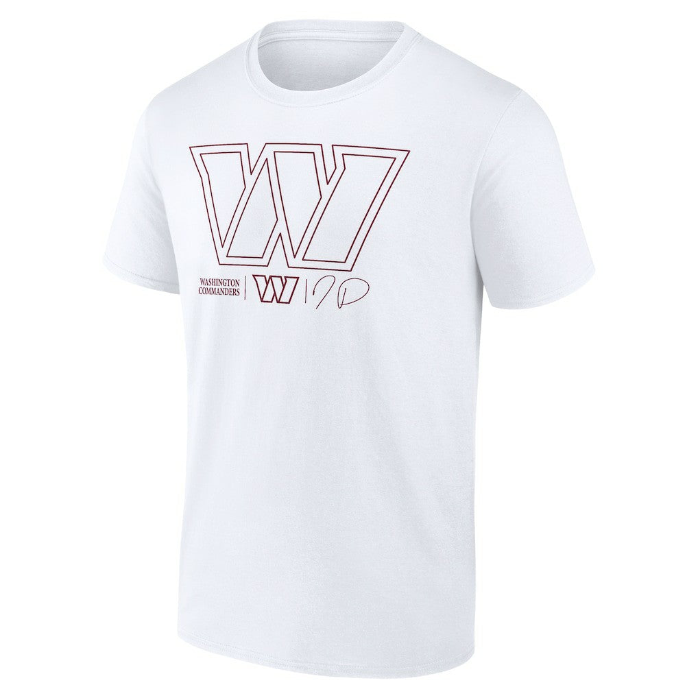 Jayden Daniels Washington Commanders Tonal Name & Number T-Shirt - White T-shirts